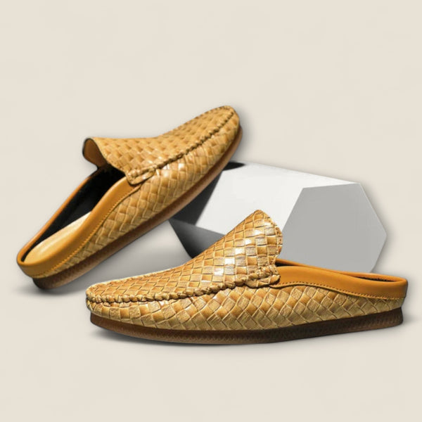 Enzo - Braided Leather Slide Sandals