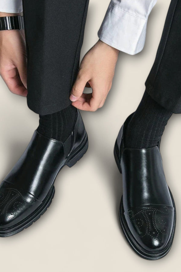 Alessio - Leather Loafers with Cap-Toe Design