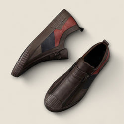 Lorenzo - Leather Slip-On Shoes with Panel Design