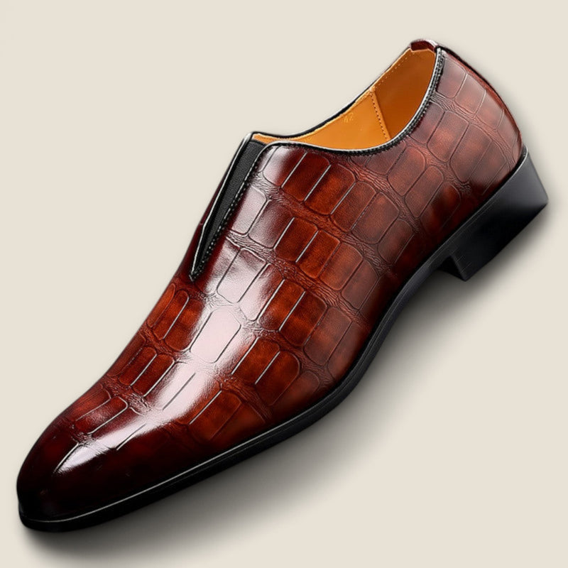 Salvatore - Embossed Leather Loafers
