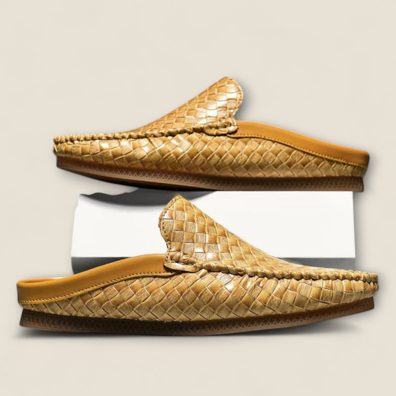 Enzo - Braided Leather Slide Sandals