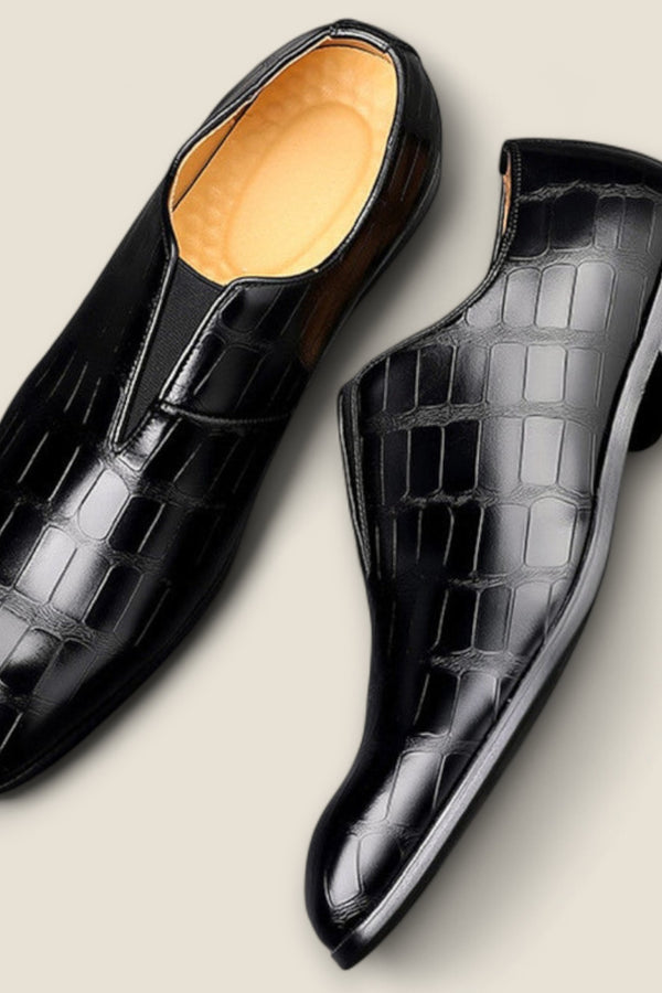 Salvatore - Embossed Leather Loafers