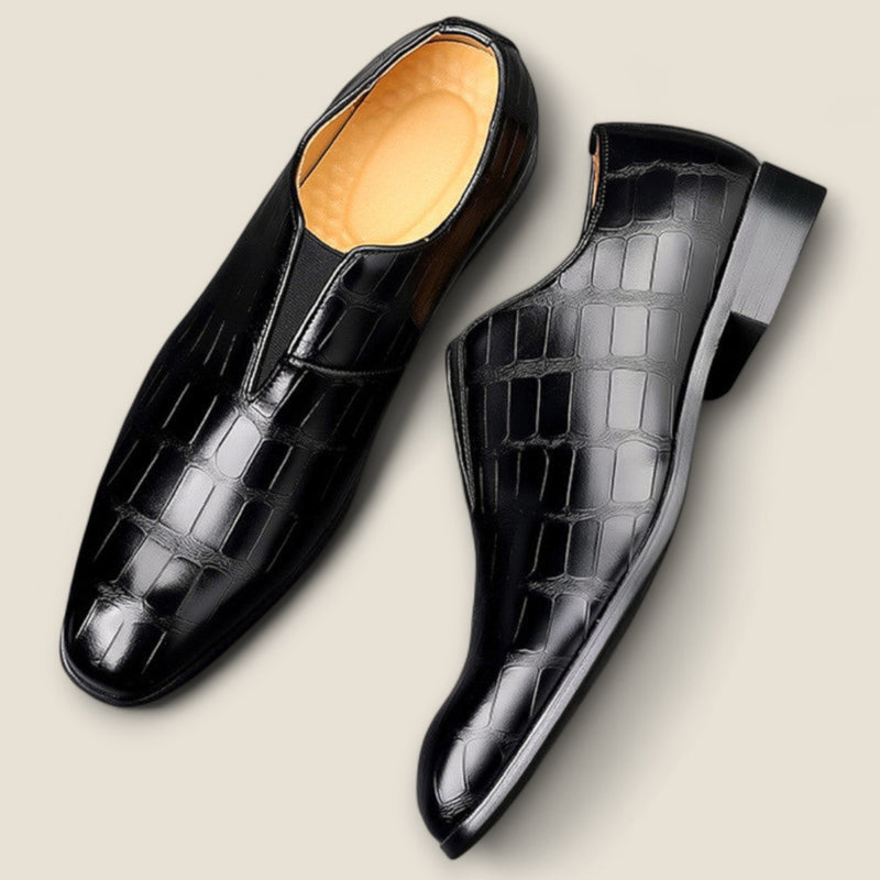 Salvatore - Embossed Leather Loafers