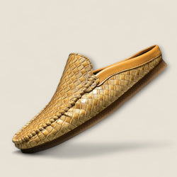 Enzo - Braided Leather Slide Sandals