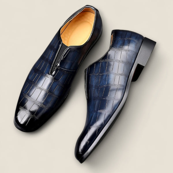 Salvatore - Embossed Leather Loafers