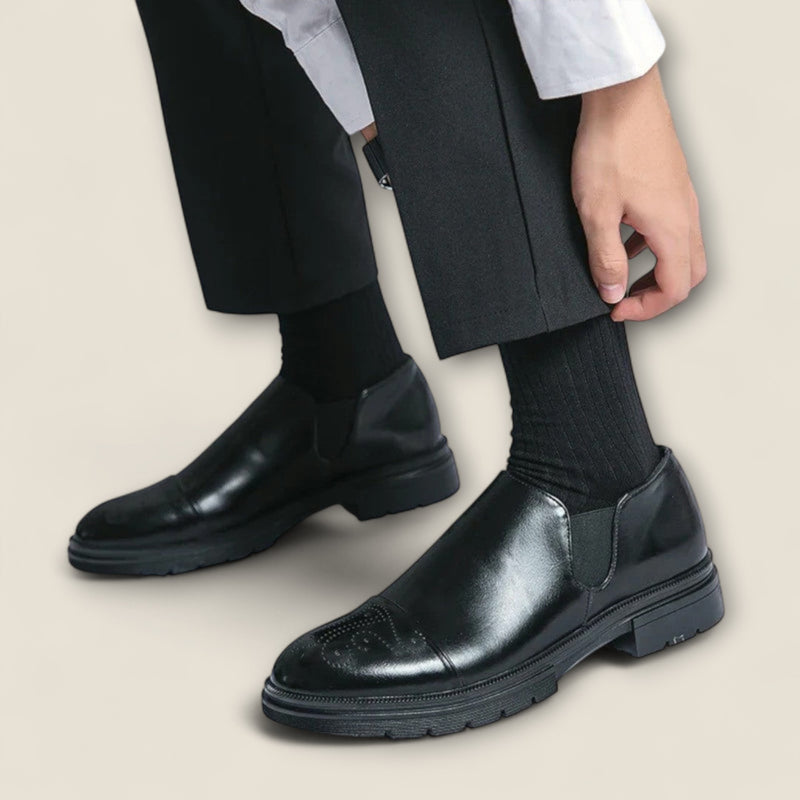 Alessio - Leather Loafers with Cap-Toe Design