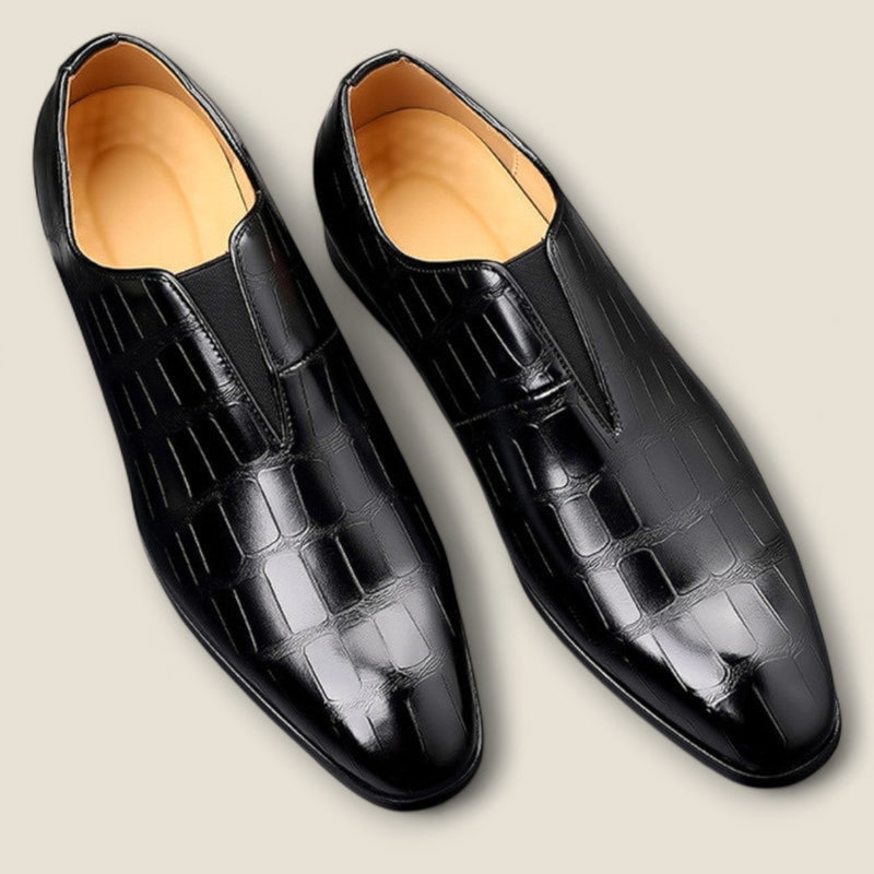 Salvatore - Embossed Leather Loafers