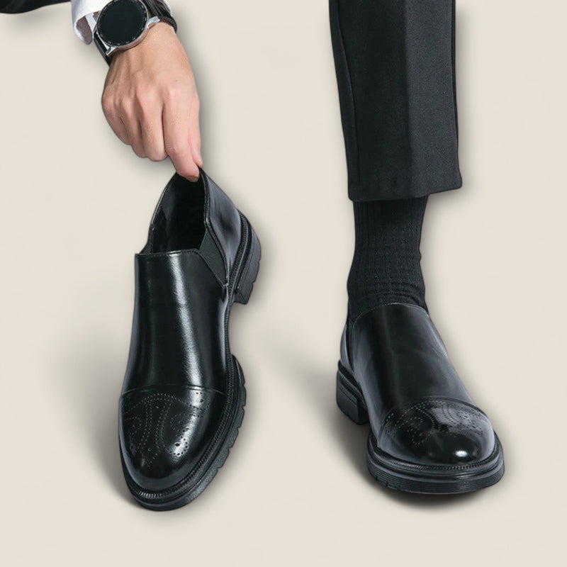 Alessio - Leather Loafers with Cap-Toe Design