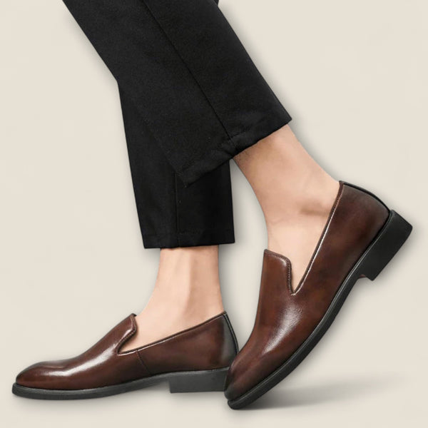 Salvatore - Shiny Leather Slip-On Shoes