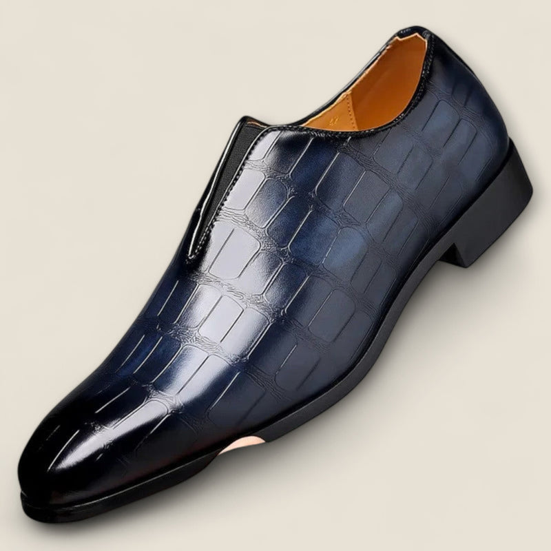 Salvatore - Embossed Leather Loafers