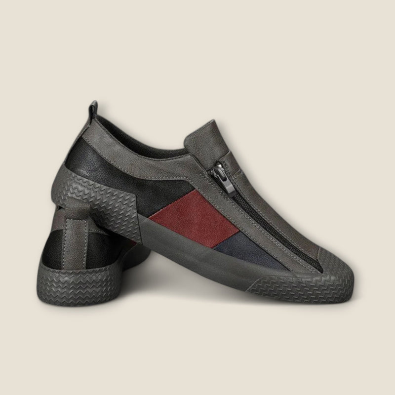 Lorenzo - Leather Slip-On Shoes with Panel Design