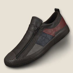 Lorenzo - Leather Slip-On Shoes with Panel Design