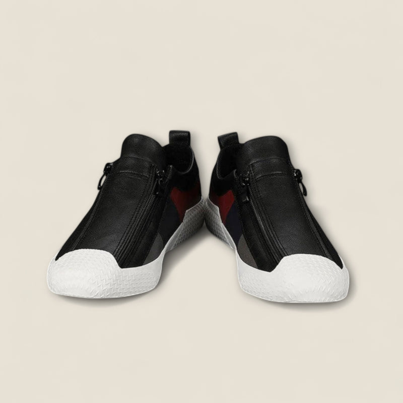 Lorenzo - Leather Slip-On Shoes with Panel Design