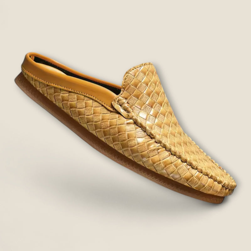 Enzo - Braided Leather Slide Sandals
