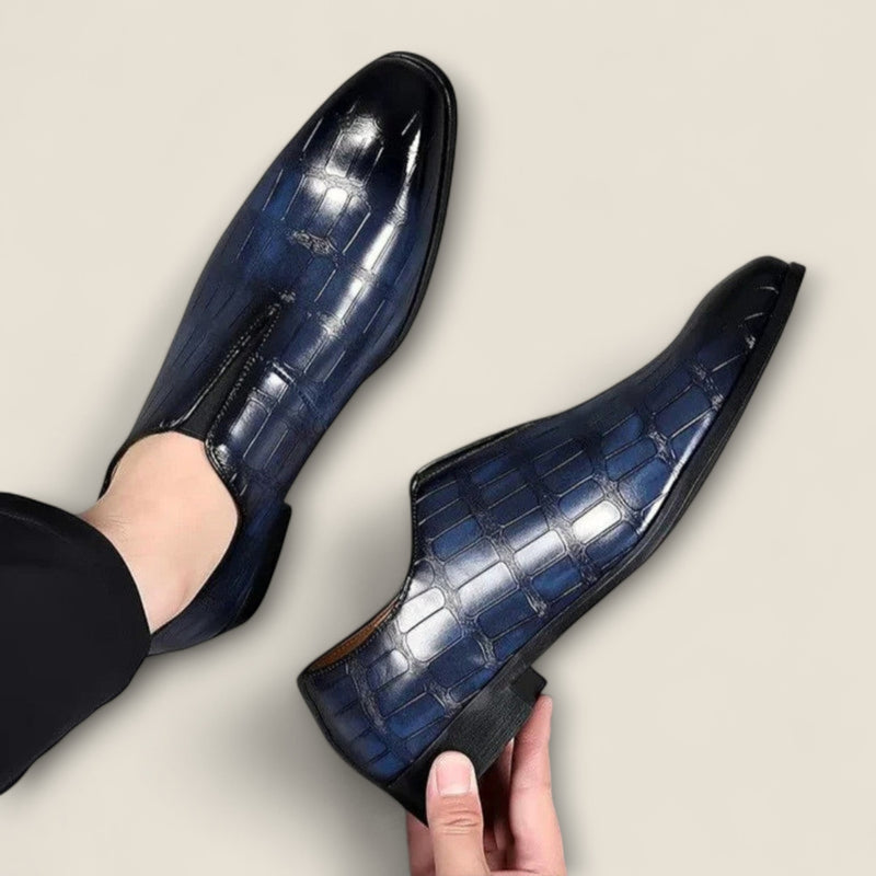 Salvatore - Embossed Leather Loafers