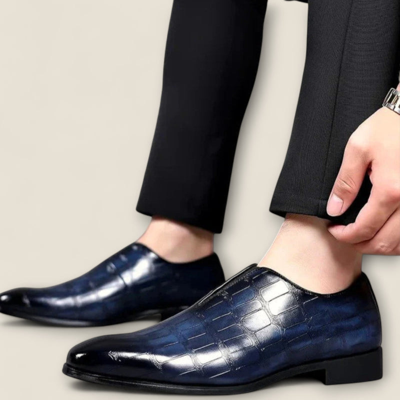 Salvatore - Embossed Leather Loafers