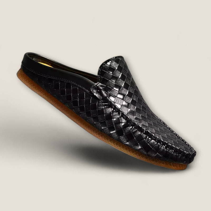 Enzo - Braided Leather Slide Sandals