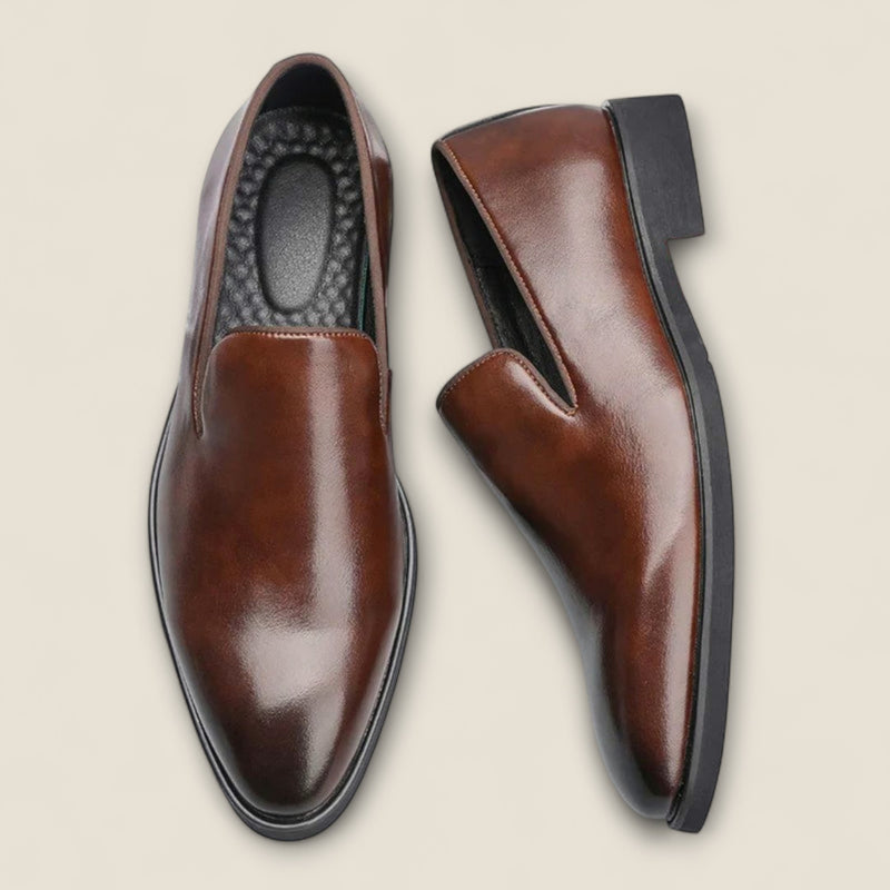 Salvatore - Shiny Leather Slip-On Shoes