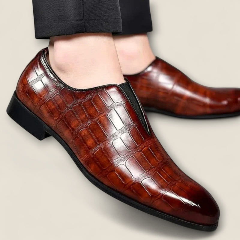 Salvatore - Embossed Leather Loafers
