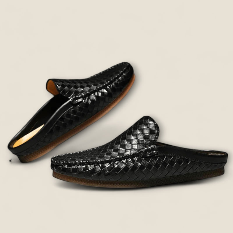 Enzo - Braided Leather Slide Sandals