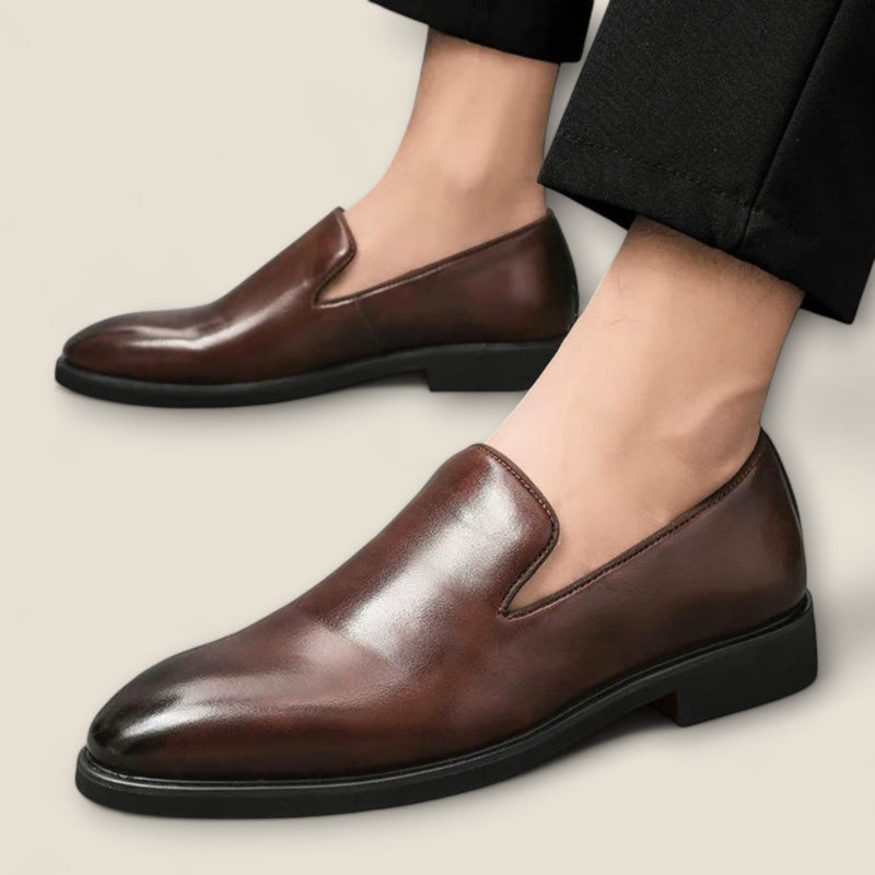 Salvatore - Shiny Leather Slip-On Shoes