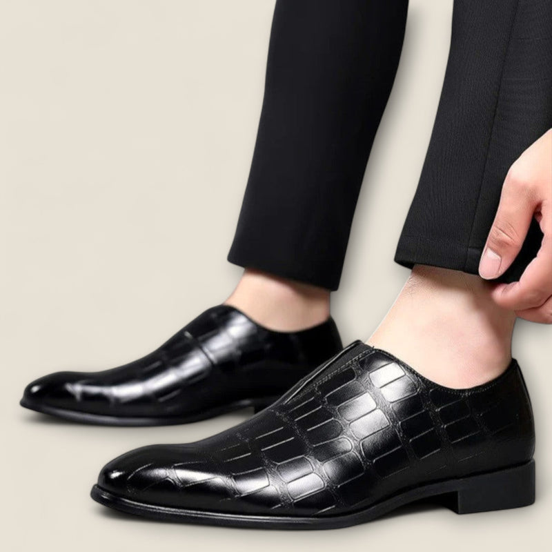 Salvatore - Embossed Leather Loafers