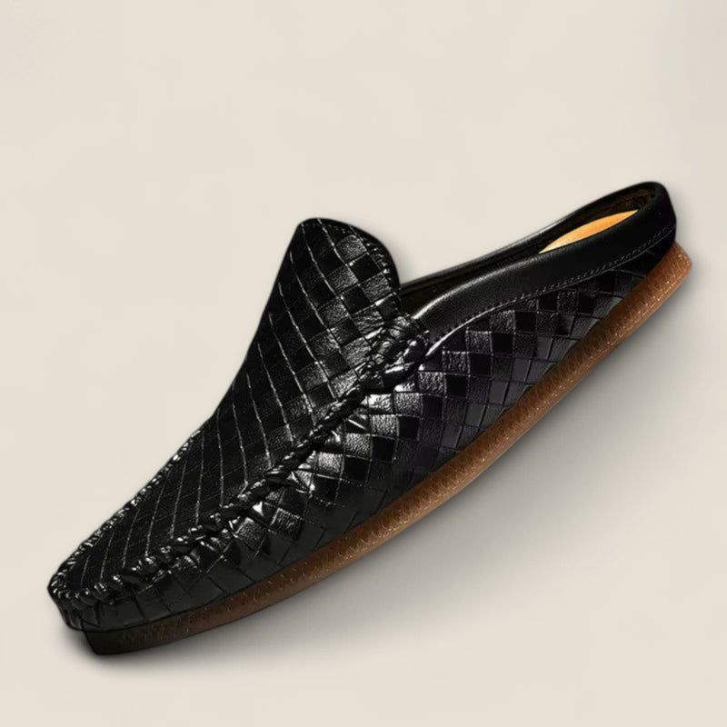 Enzo - Braided Leather Slide Sandals