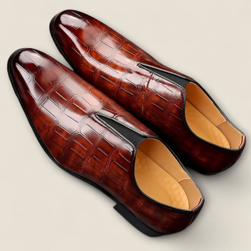 Salvatore - Embossed Leather Loafers