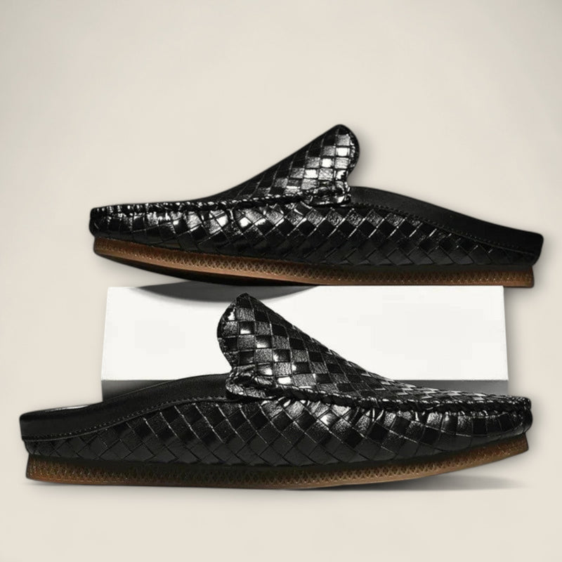 Enzo - Braided Leather Slide Sandals
