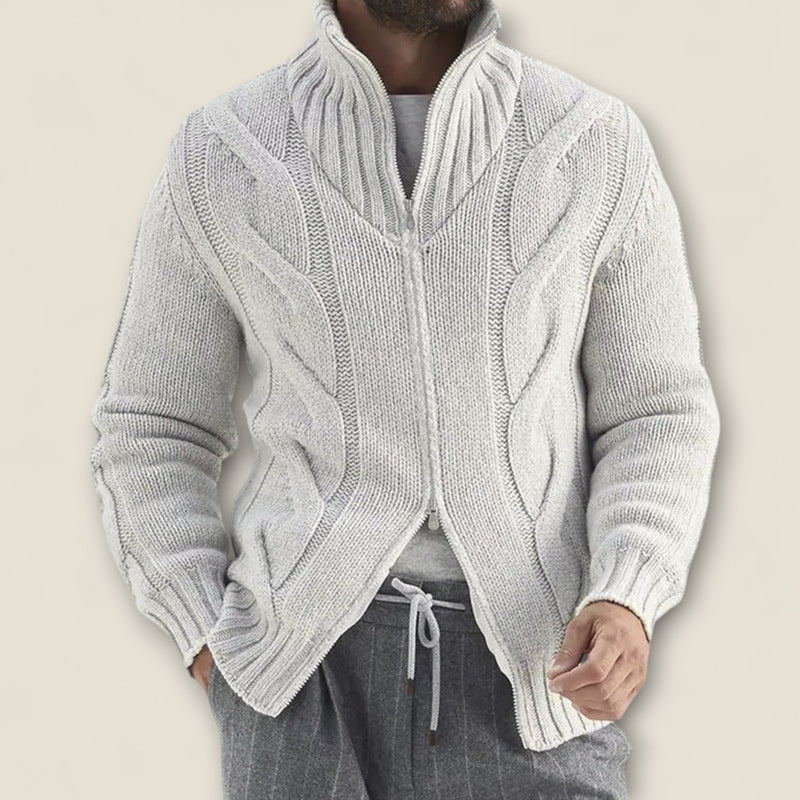 Stefano - Cable Knit Zip-Up Jacket