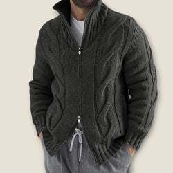 Stefano - Cable Knit Zip-Up Jacket