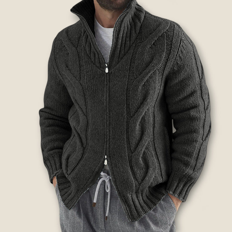 Stefano - Cable Knit Zip-Up Jacket