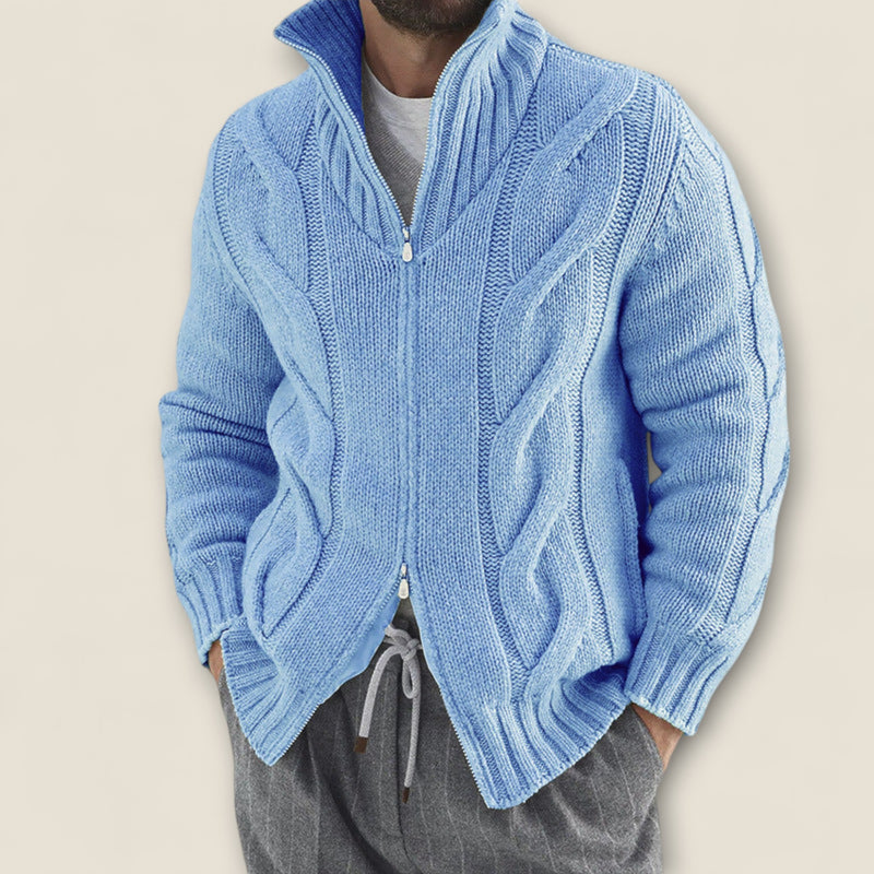 Stefano - Cable Knit Zip-Up Jacket