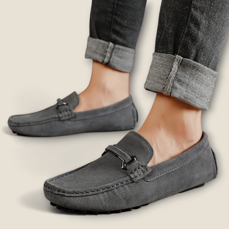 Leonardo - Suede Loafers with Bit Detail