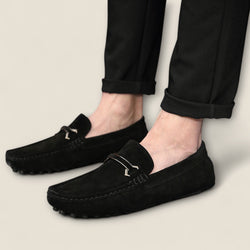 Leonardo - Suede Loafers with Bit Detail