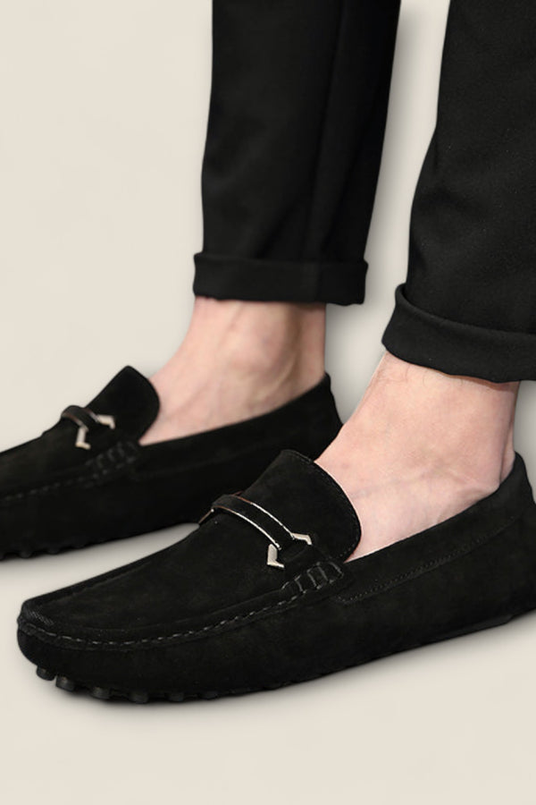 Leonardo - Suede Loafers with Bit Detail
