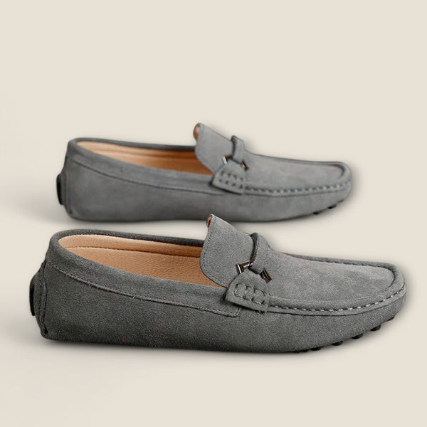 Leonardo - Suede Loafers with Bit Detail