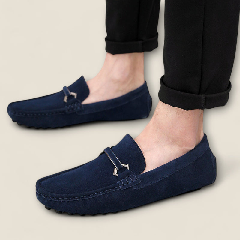 Leonardo - Suede Loafers with Bit Detail