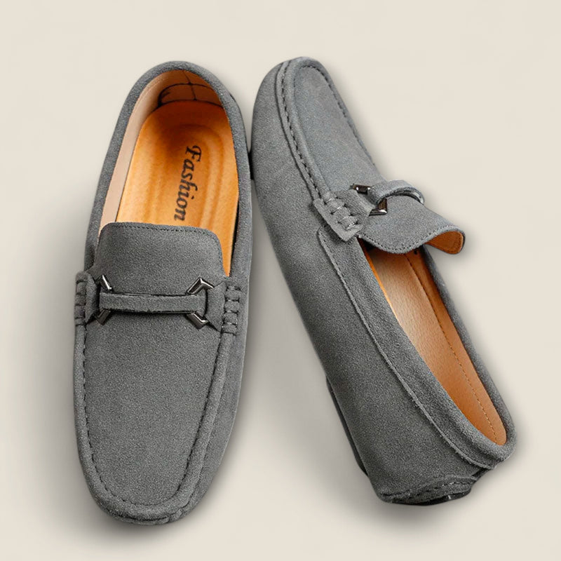 Leonardo - Suede Loafers with Bit Detail