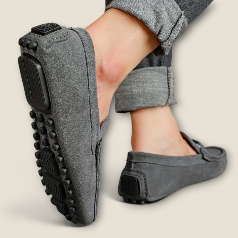 Leonardo - Suede Loafers with Bit Detail