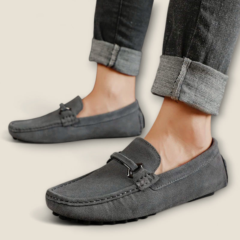 Leonardo - Suede Loafers with Bit Detail