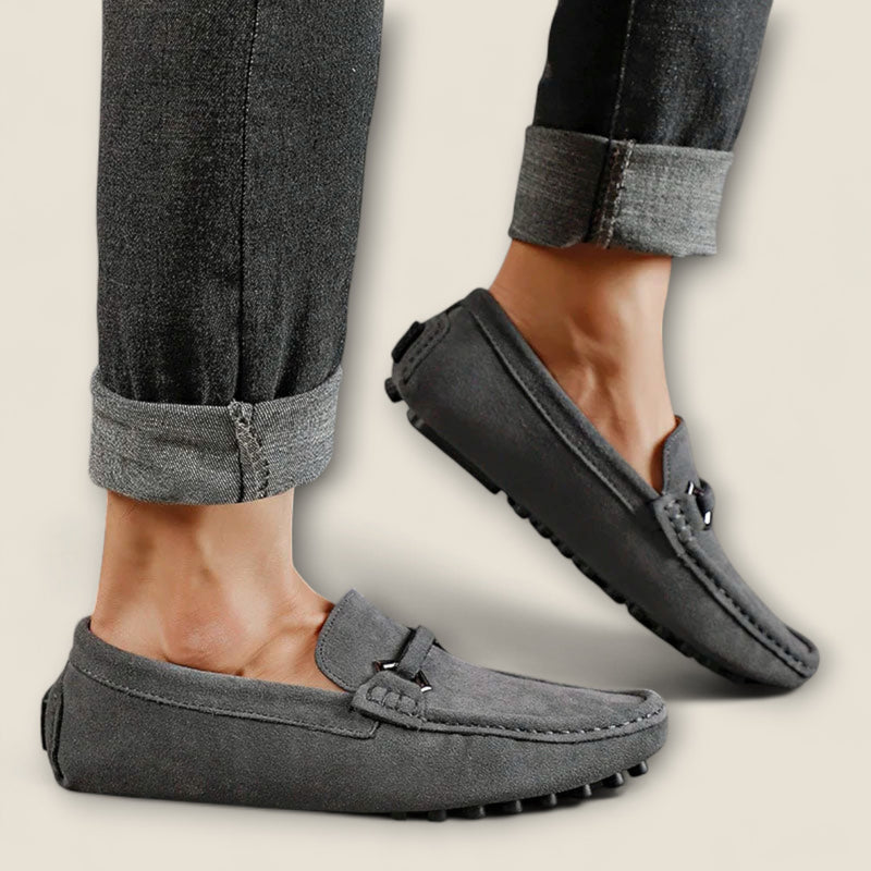 Leonardo - Suede Loafers with Bit Detail