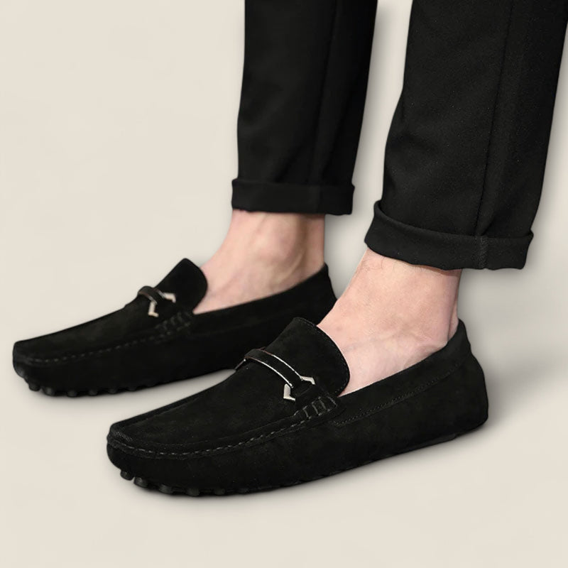 Leonardo - Suede Loafers with Bit Detail