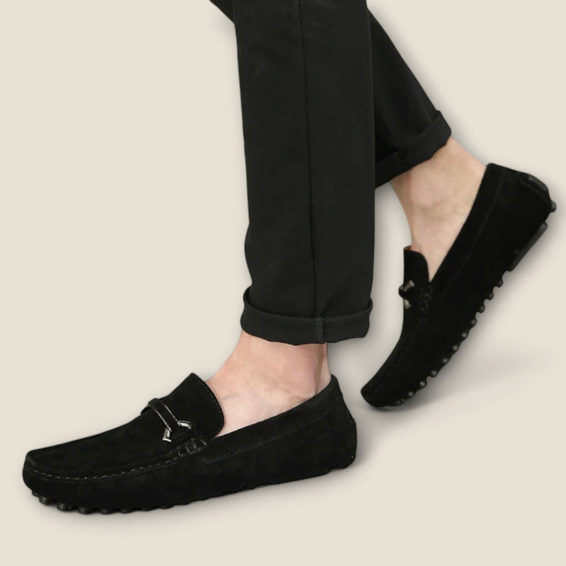 Leonardo - Suede Loafers with Bit Detail