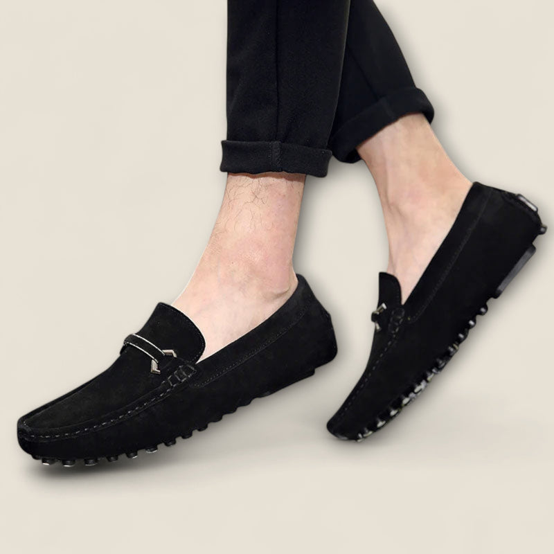 Leonardo - Suede Loafers with Bit Detail