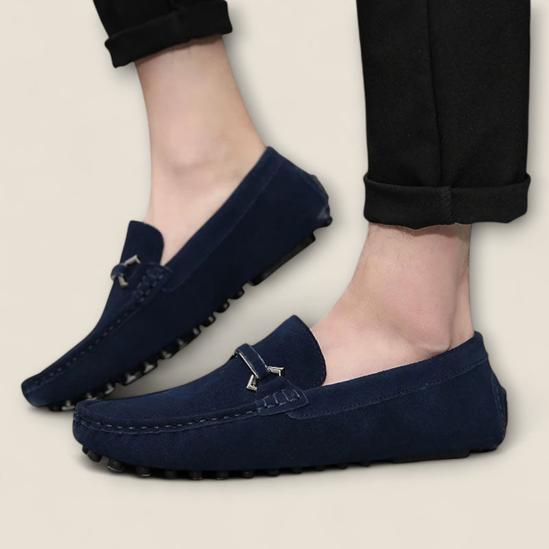 Leonardo - Suede Loafers with Bit Detail