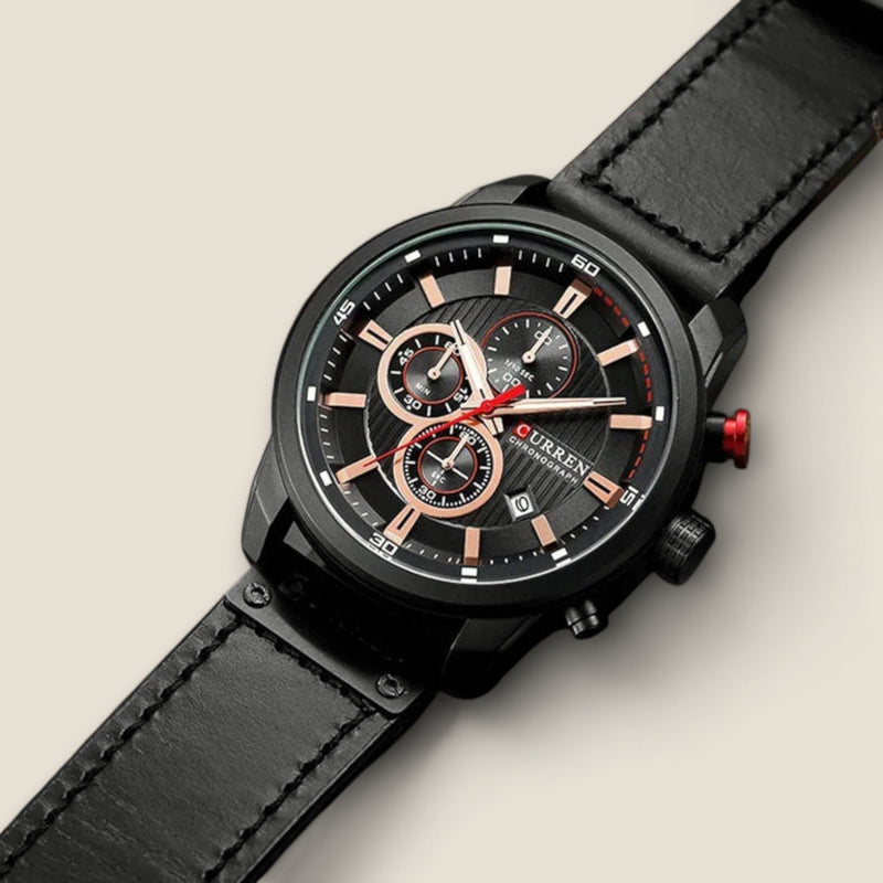 Renzo - Leather Chronograph Watch