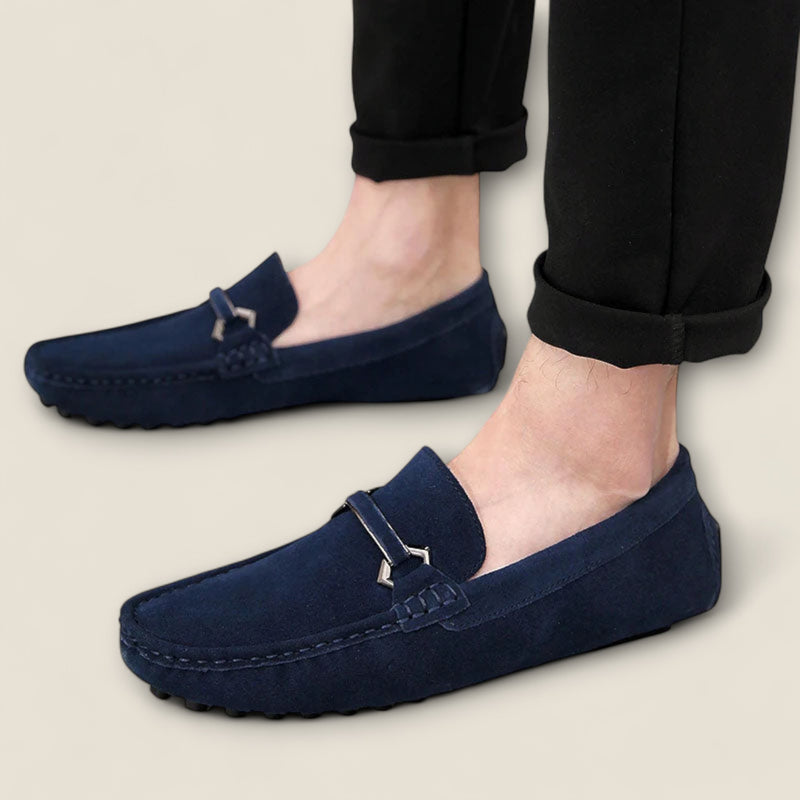 Leonardo - Suede Loafers with Bit Detail