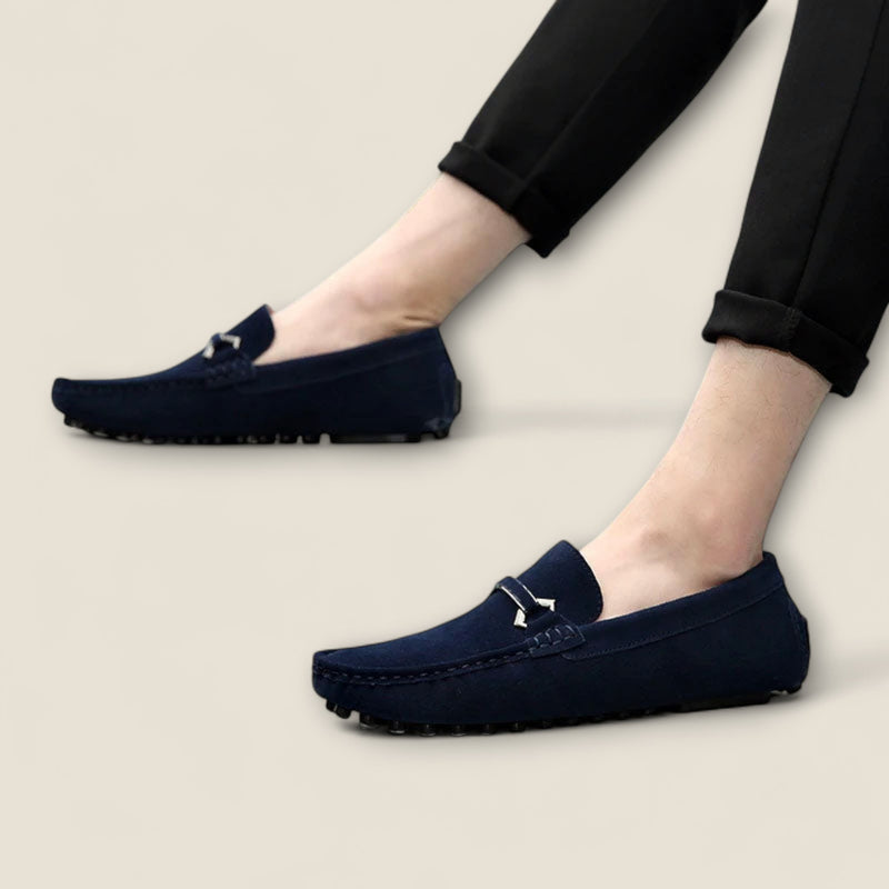 Leonardo - Suede Loafers with Bit Detail