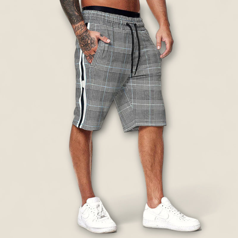 Serapio - Plaid and Stripe Lounge Shorts